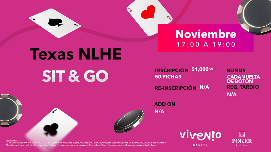 TORNEO  Sit & Go Texas NLHE en Vivento Casino